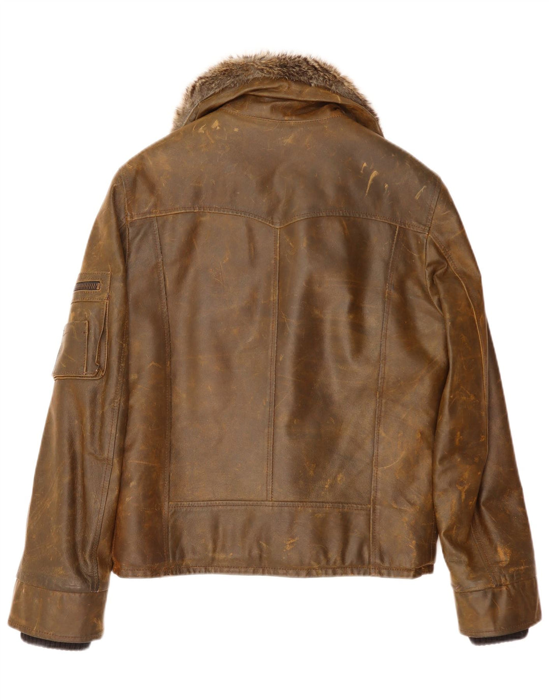 Imperial Mens Leather Jacket UK 42 XL Brown Leather