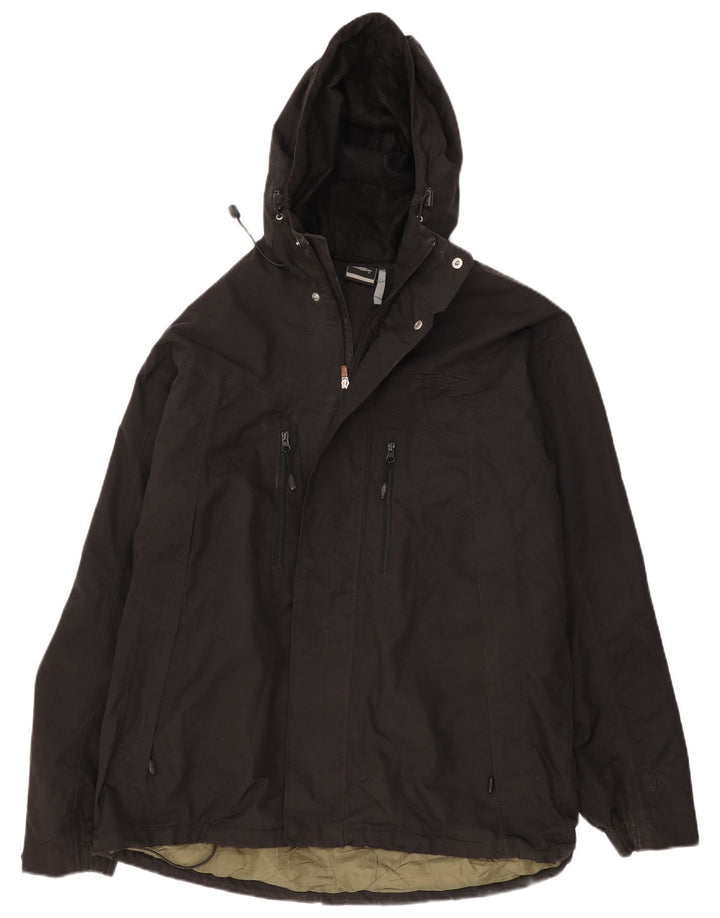 Umbro Mens Hooded Windbreaker Jacket UK 44 2XL Black Polyester
