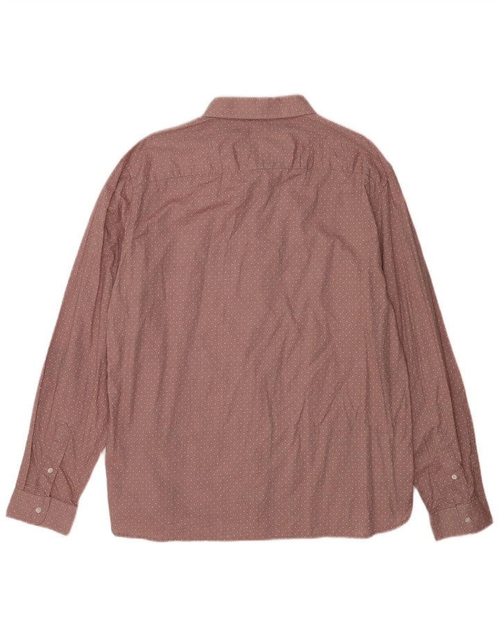 French Connection Mens Shirt 2XL Pink Spotted Cotton