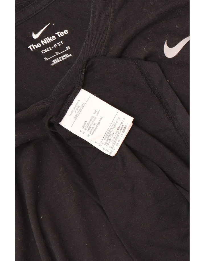 NIKE Mens Dri Fit Vest Top XL Black Cotton