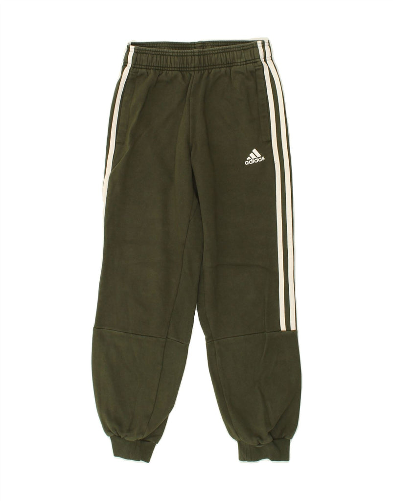 ADIDAS Boys Tracksuit Trousers Joggers 11-12 Years Green Cotton | Vintage Adidas | Thrift | Second-Hand Adidas | Used Clothing | Messina Hembry 