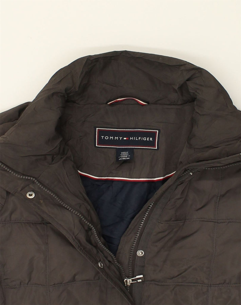 TOMMY HILFIGER Womens Padded Coat UK 14 Medium Grey Polyester | Vintage Tommy Hilfiger | Thrift | Second-Hand Tommy Hilfiger | Used Clothing | Messina Hembry 