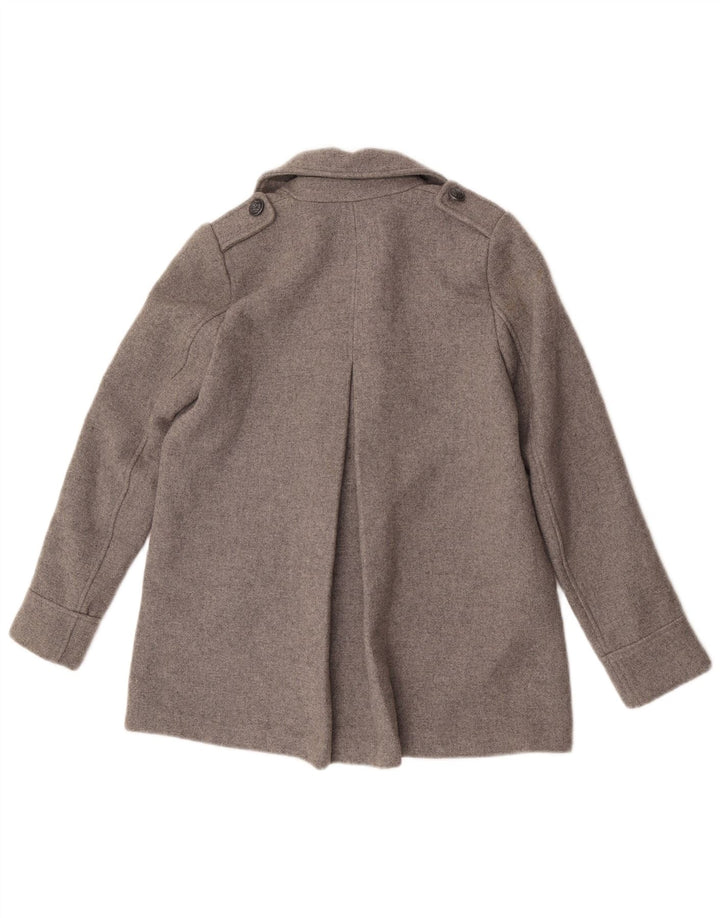Zara Womens Trafaluc Pea Coat UK 6 XS Grey Polyester