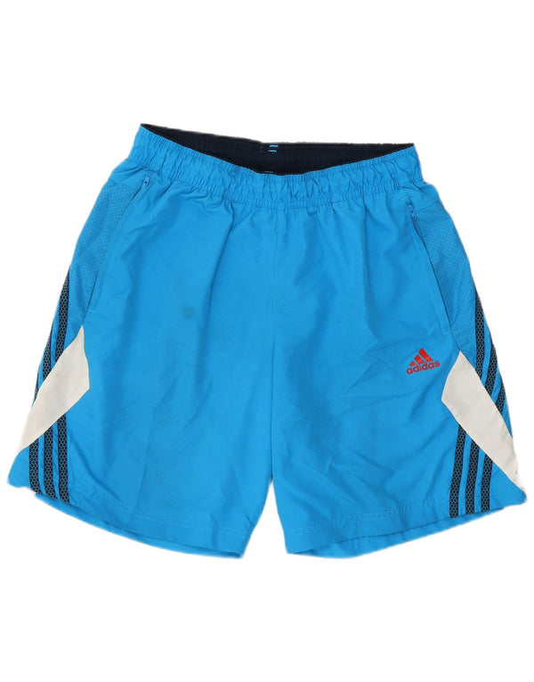 Adidas Mens Climalite Sport Shorts Medium  Blue Colourblock Polyester