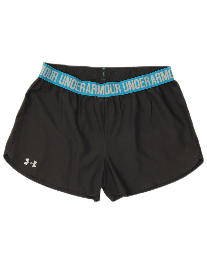 UNDER ARMOUR Womens Graphic Sport Shorts UK 14 Medium  Black Colourblock