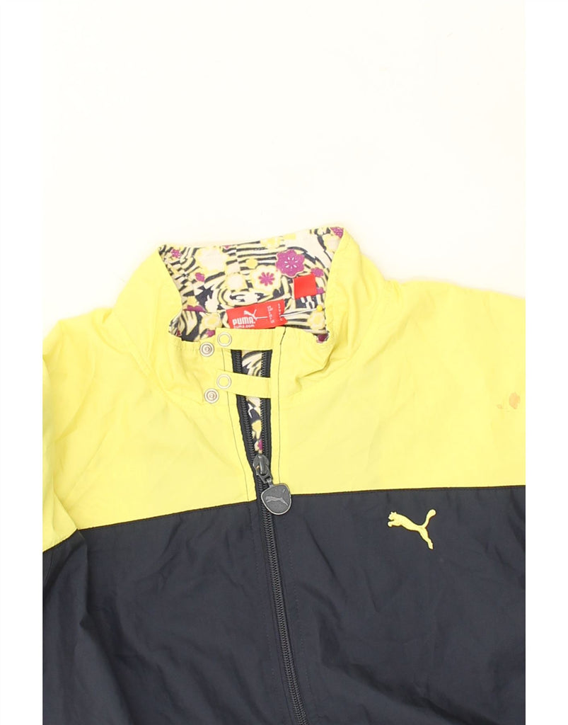 PUMA Womens Bomber Jacket UK 10 Small  Yellow Colourblock | Vintage Puma | Thrift | Second-Hand Puma | Used Clothing | Messina Hembry 