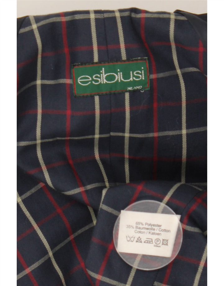 Vintage Womens Overcoat UK 16 Large Navy Blue Polyester