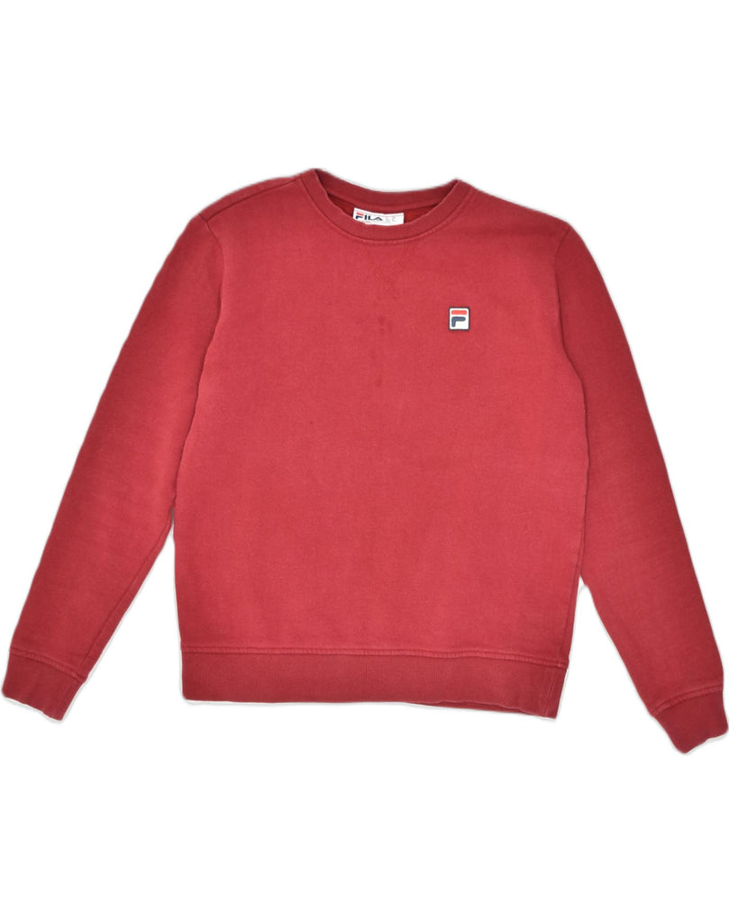 FILA Mens Sweatshirt Jumper Medium Red Cotton | Vintage Fila | Thrift | Second-Hand Fila | Used Clothing | Messina Hembry 