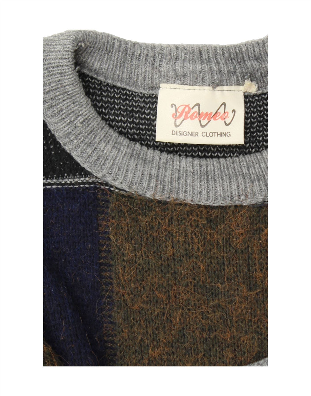 VINTAGE Mens Crew Neck Jumper Sweater XL Multicoloured Colourblock Vintage Vintage and Second-Hand Vintage from Messina Hembry 
