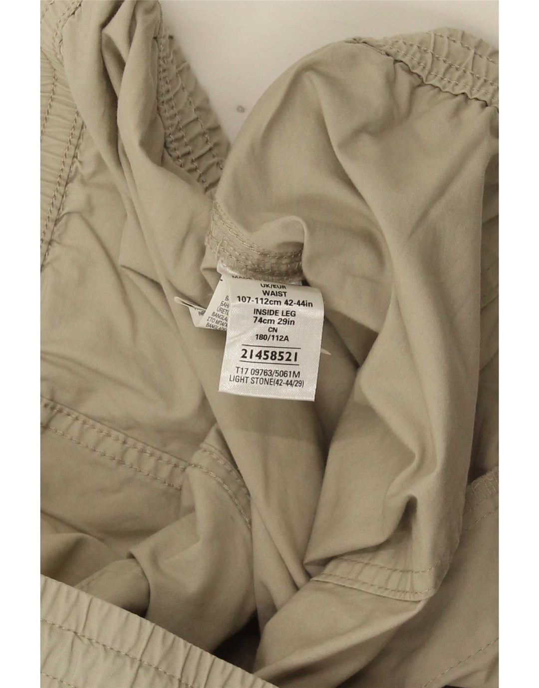 Marks & Spencer Mens Casual Trousers W42 L29 Beige Cotton