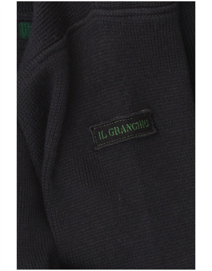 Il Granchio Mens Cardigan Sweater Medium Navy Blue