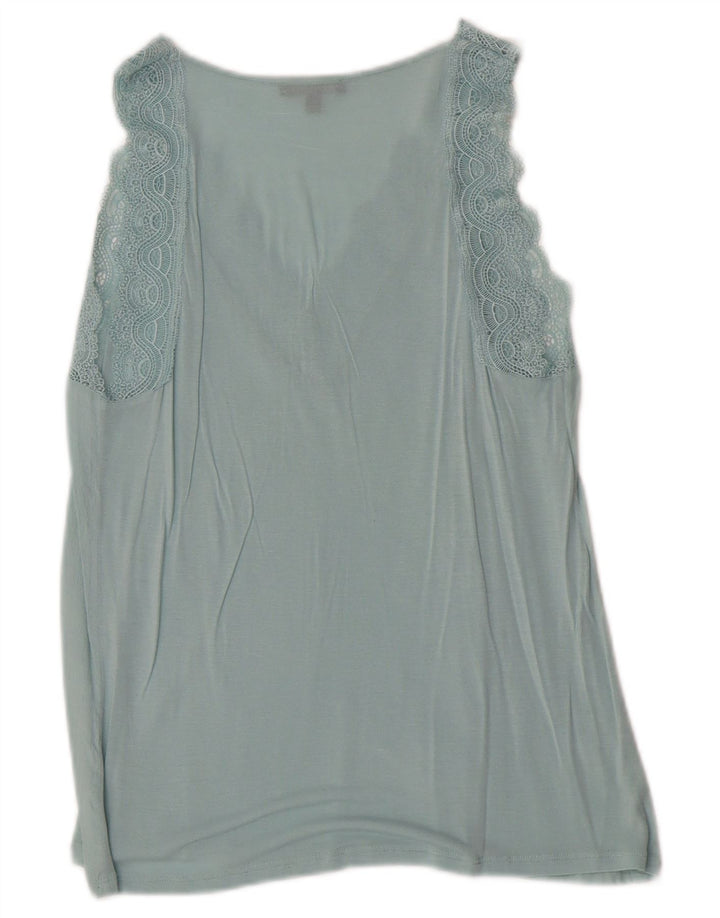 Massimo Dutti Womens Sleeveless Blouse Top UK 6 XS Blue