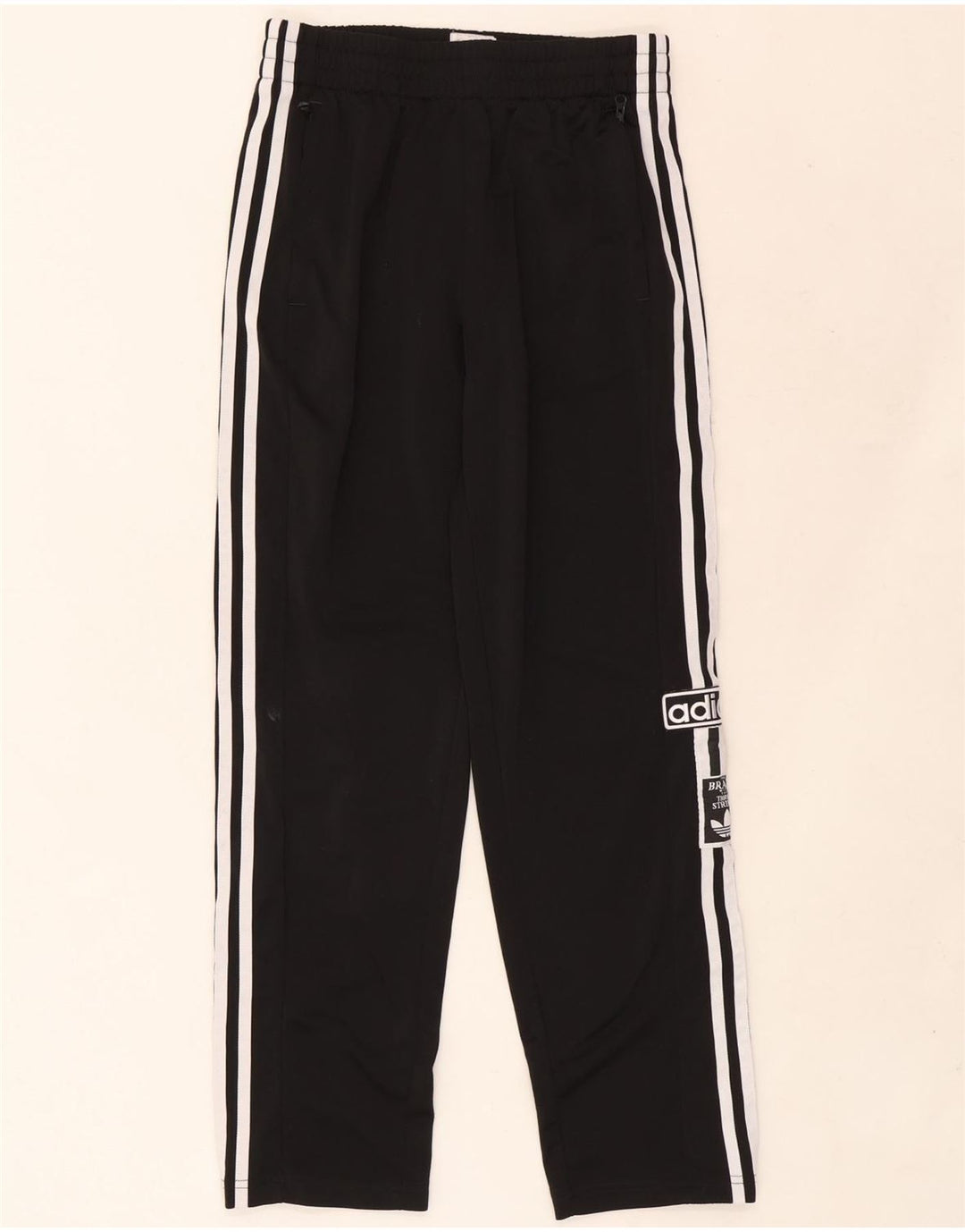 Adidas Boys Graphic Tracksuit Trousers 14-15 Years Black Polyester