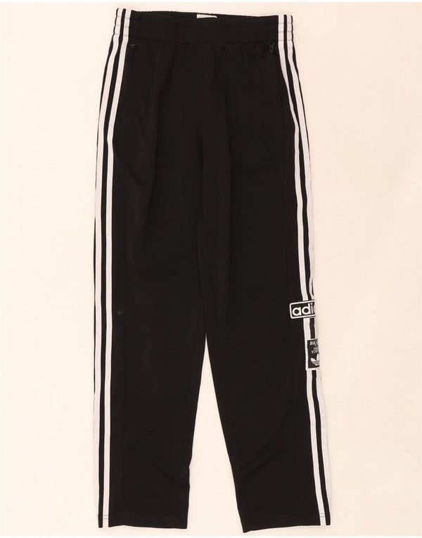 Adidas Boys Graphic Tracksuit Trousers 14-15 Years Black Polyester