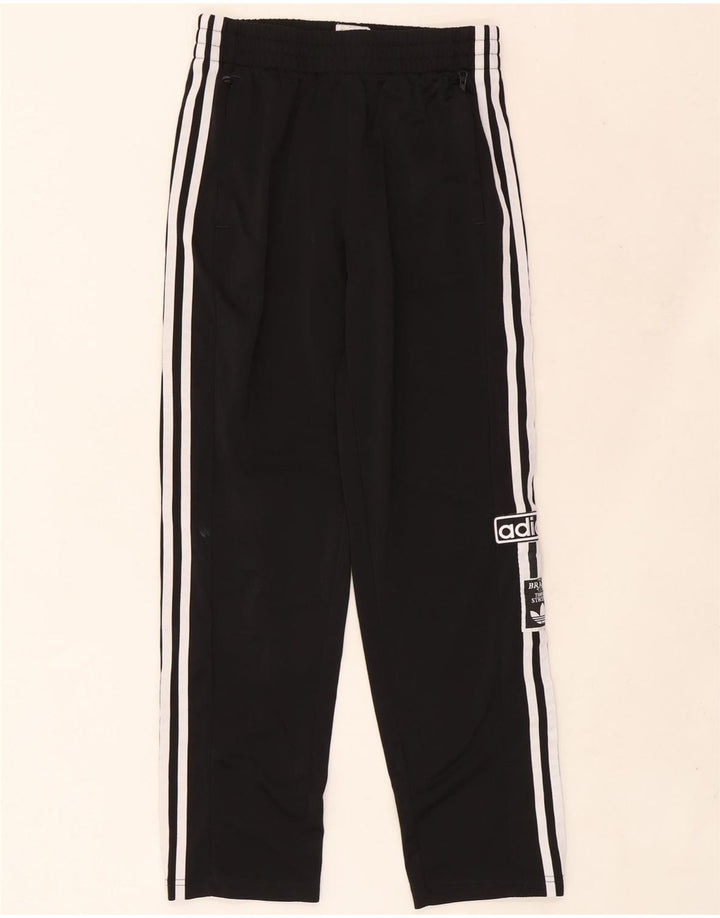 Adidas Boys Graphic Tracksuit Trousers 14-15 Years Black Polyester