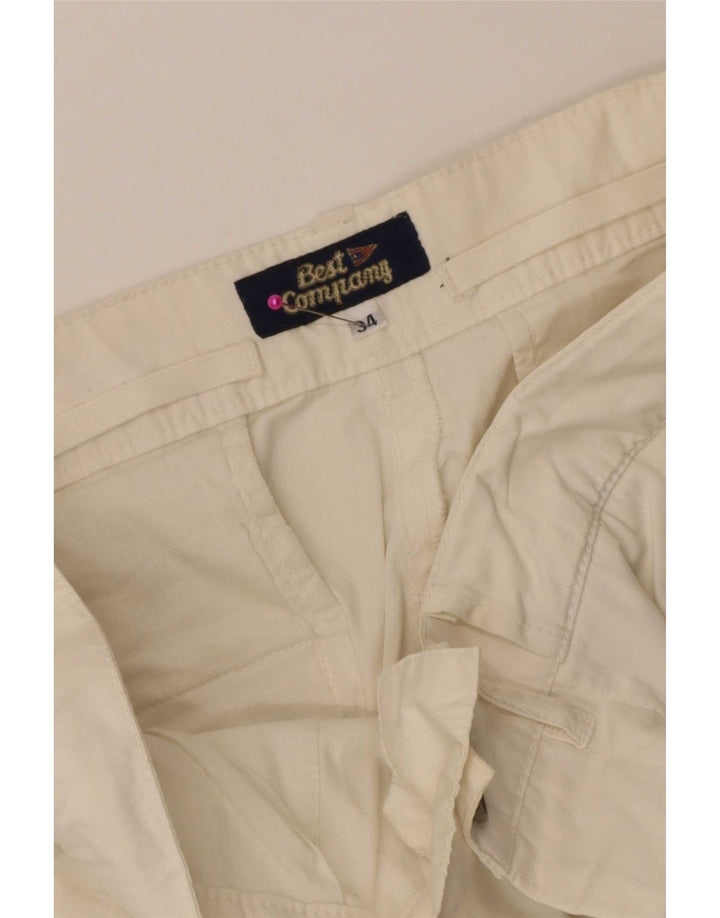 Best Company Mens Cargo Bermuda Shorts W34 Large White