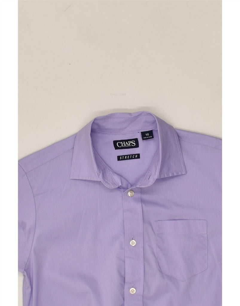 CHAPS Boys Stretch Shirt 9-10 Years Purple Cotton | Vintage Chaps | Thrift | Second-Hand Chaps | Used Clothing | Messina Hembry 