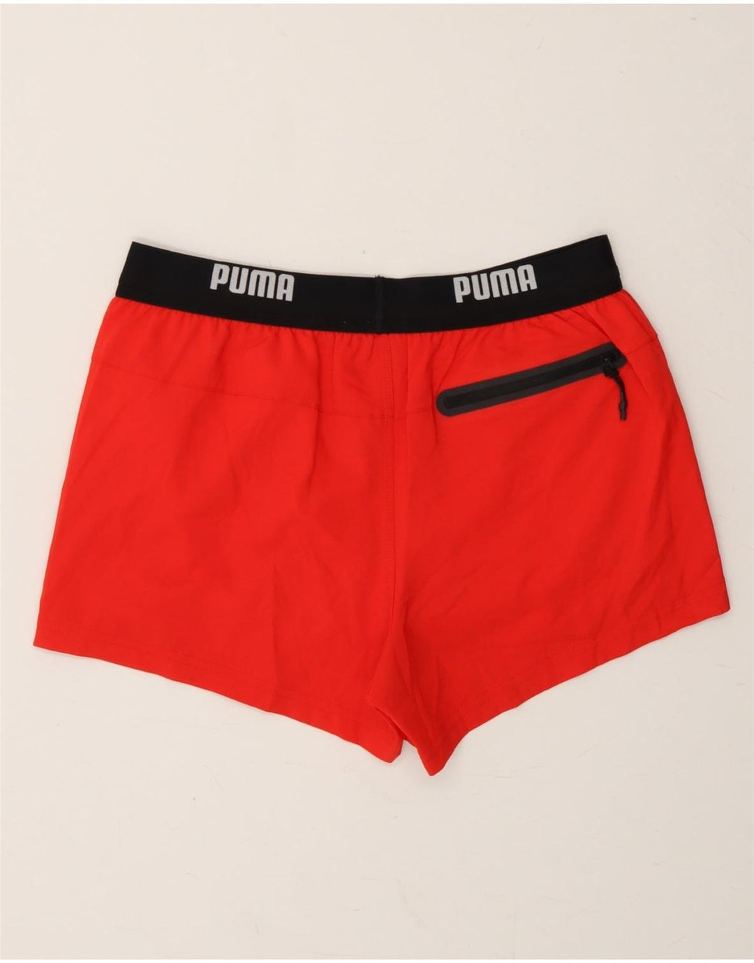 PUMA Mens Graphic Swimming Shorts Small Red Colourblock Polyester Vintage Puma and Second-Hand Puma from Messina Hembry 
