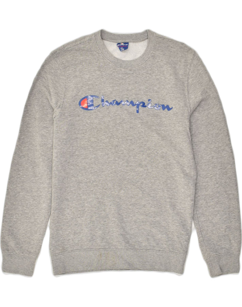 CHAMPION Mens Authentic Graphic Sweatshirt Jumper Small Grey Cotton | Vintage Champion | Thrift | Second-Hand Champion | Used Clothing | Messina Hembry 