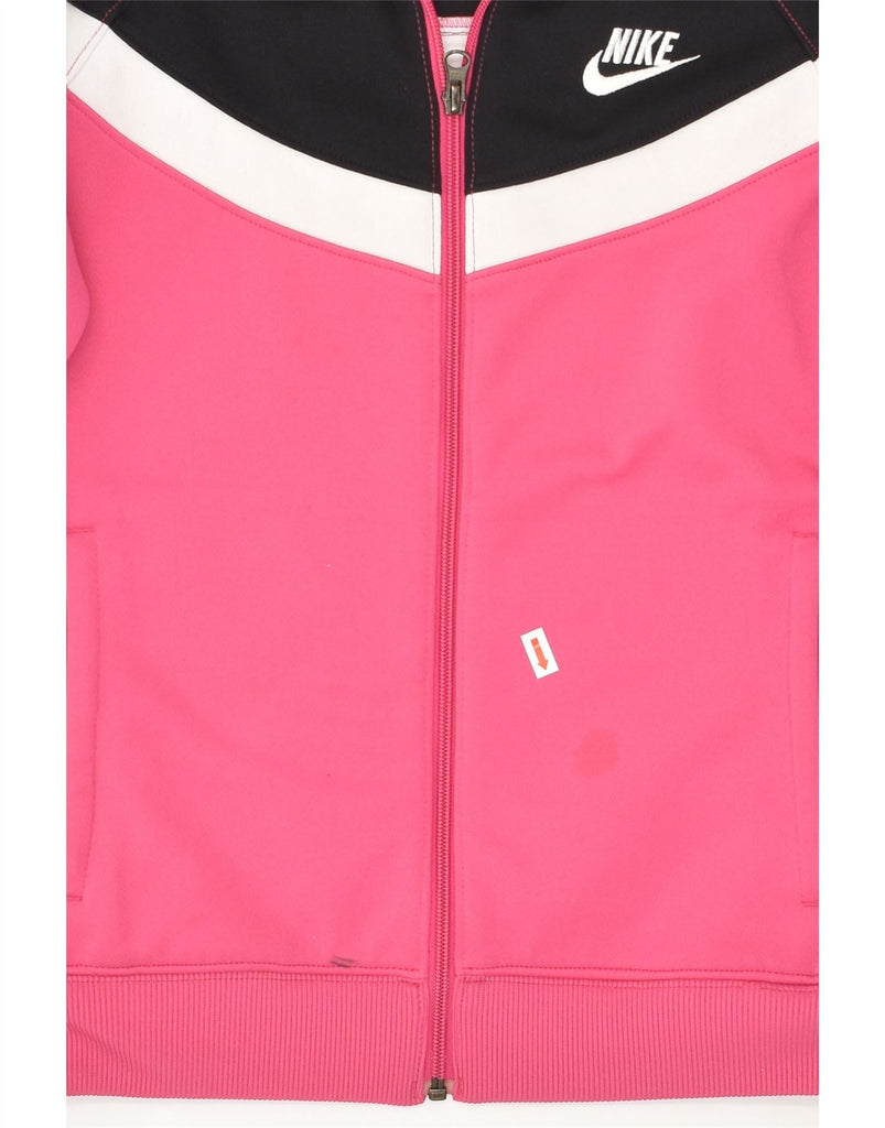 NIKE Womens Tracksuit Top Jacket UK 10/12 Medium Pink Colourblock | Vintage Nike | Thrift | Second-Hand Nike | Used Clothing | Messina Hembry 