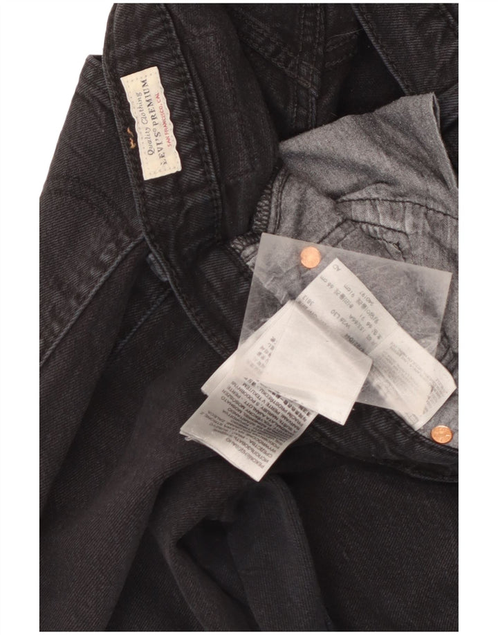 Levi's Mens 501 Straight Jeans W26 L30 Black Cotton