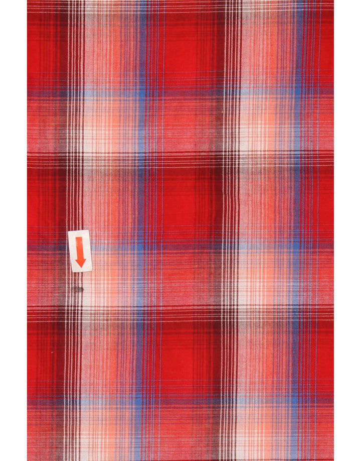 Wrangler Mens Short Sleeve Shirt Large Red Check Cotton