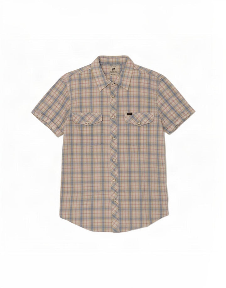 Lee Mens Short Sleeve Shirt Large Multicoloured Check Cotton