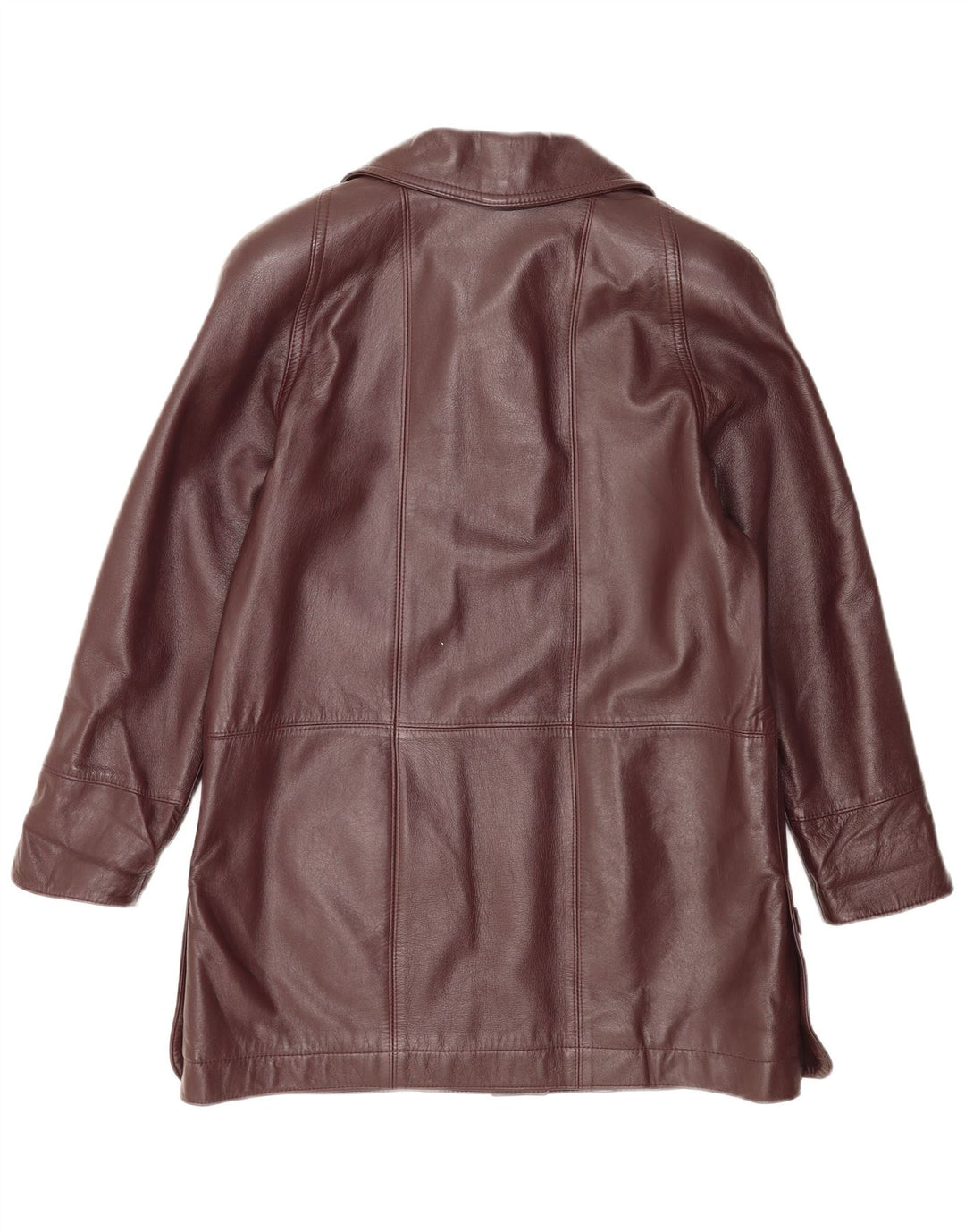 Vintage Womens Leather Coat IT 44 Medium Brown