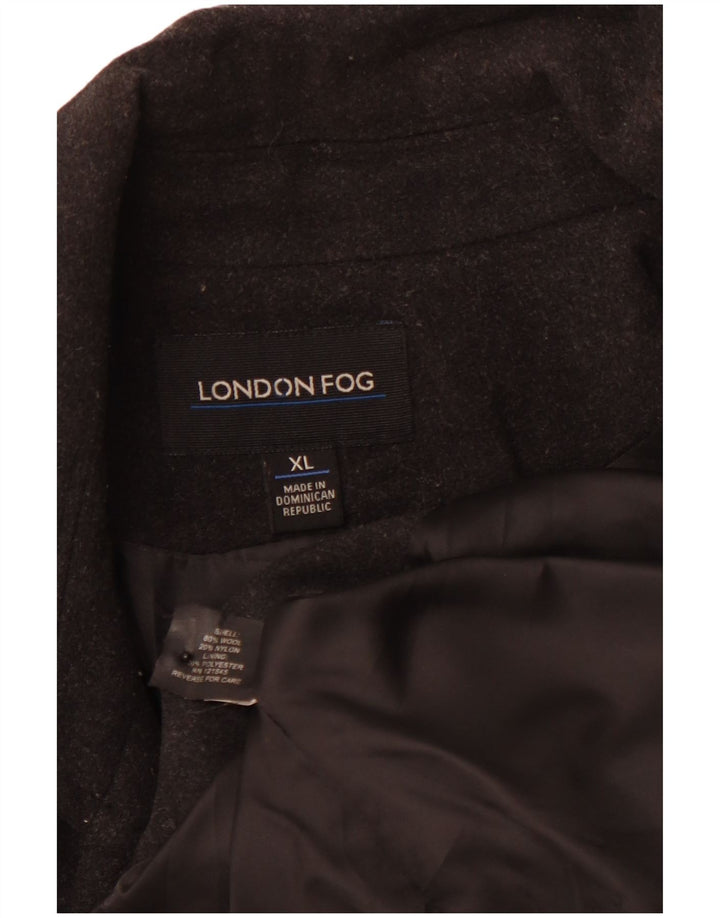 LONDON FOG Womens Pea Coat UK 18 XL Black Wool