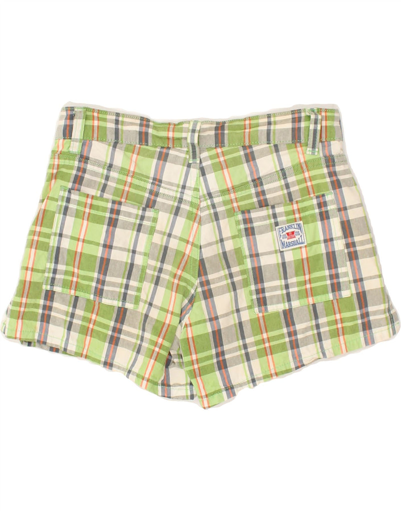 FRANKLIN MARSHALL Womens Chino Shorts W29 Medium Green Check | Vintage Franklin Marshall | Thrift | Second-Hand Franklin Marshall | Used Clothing | Messina Hembry 