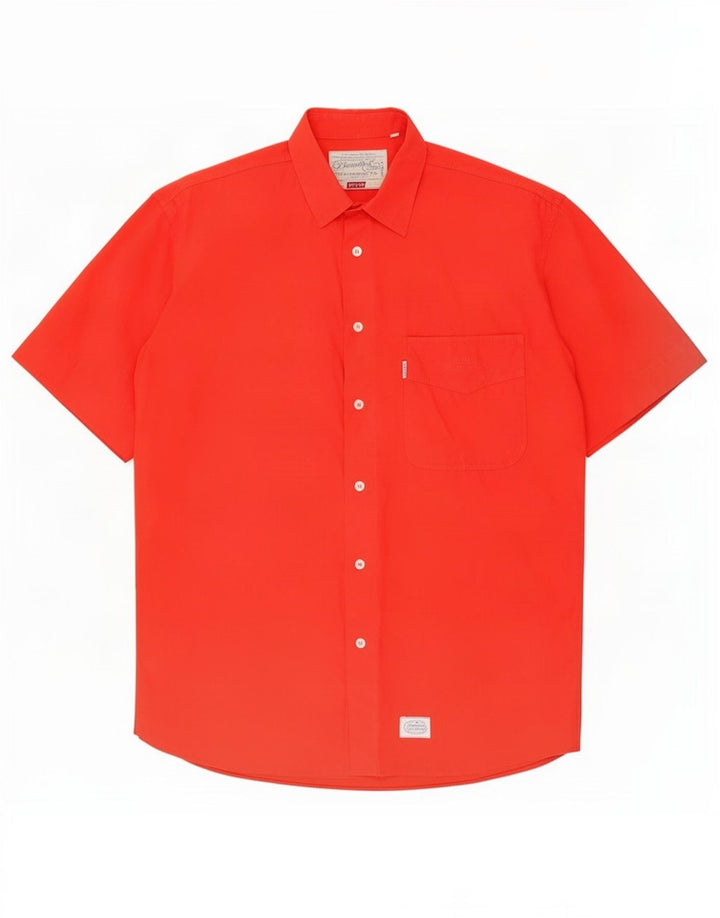 Levi's Mens Short Sleeve Shirt Medium Red Cotton