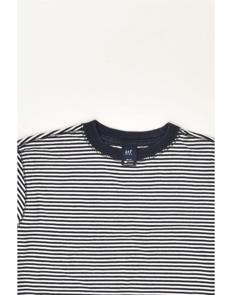 GAP Girls Top Long Sleeve 10-11 Years Navy Blue Striped Cotton | Vintage Gap | Thrift | Second-Hand Gap | Used Clothing | Messina Hembry 