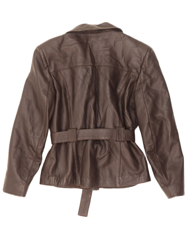 Vintage Womens Leather Jacket UK 10 Small Brown