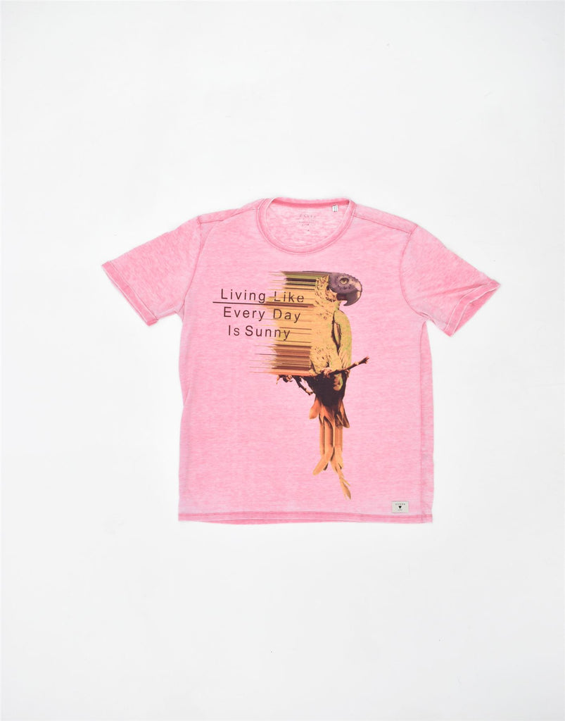 GUESS Mens Graphic T-Shirt Top Small Pink | Vintage | Thrift | Second-Hand | Used Clothing | Messina Hembry 