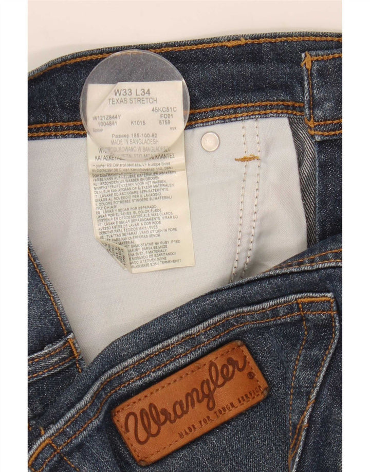 Wrangler Mens Texas Stretch Denim Shorts W33 Medium Blue Cotton