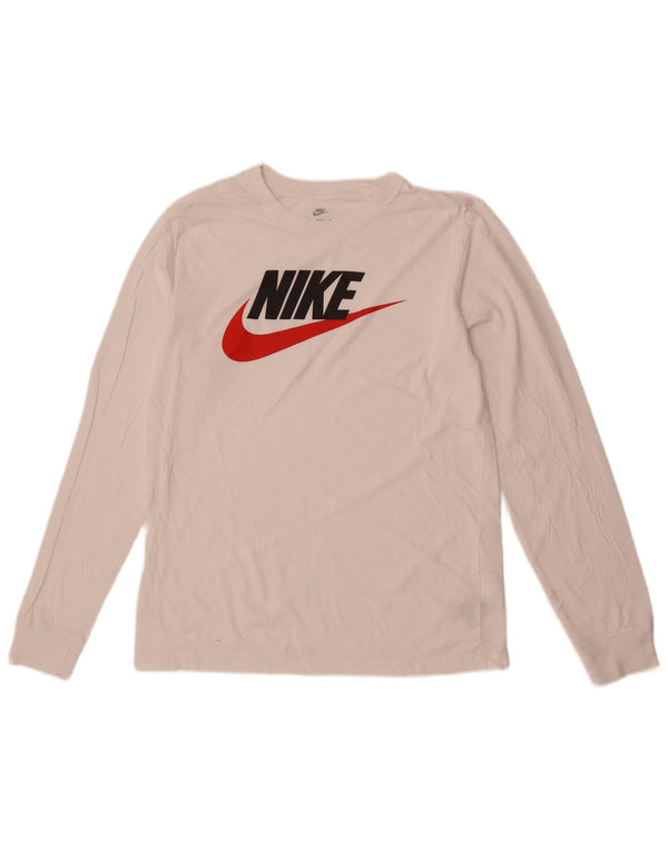 Nike Mens Graphic Top Long Sleeve Medium White Cotton