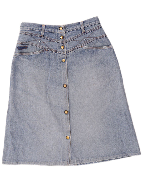 Yuma Womens High Waist Denim Skirt IT 48 XL W32  Blue Cotton