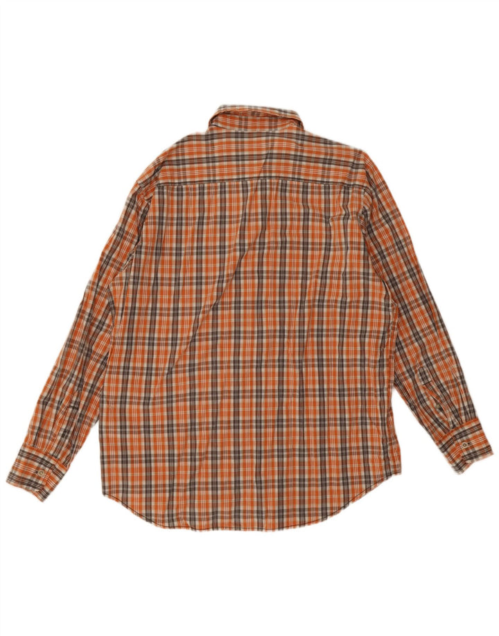Timberland Mens Shirt Large Orange Check Cotton