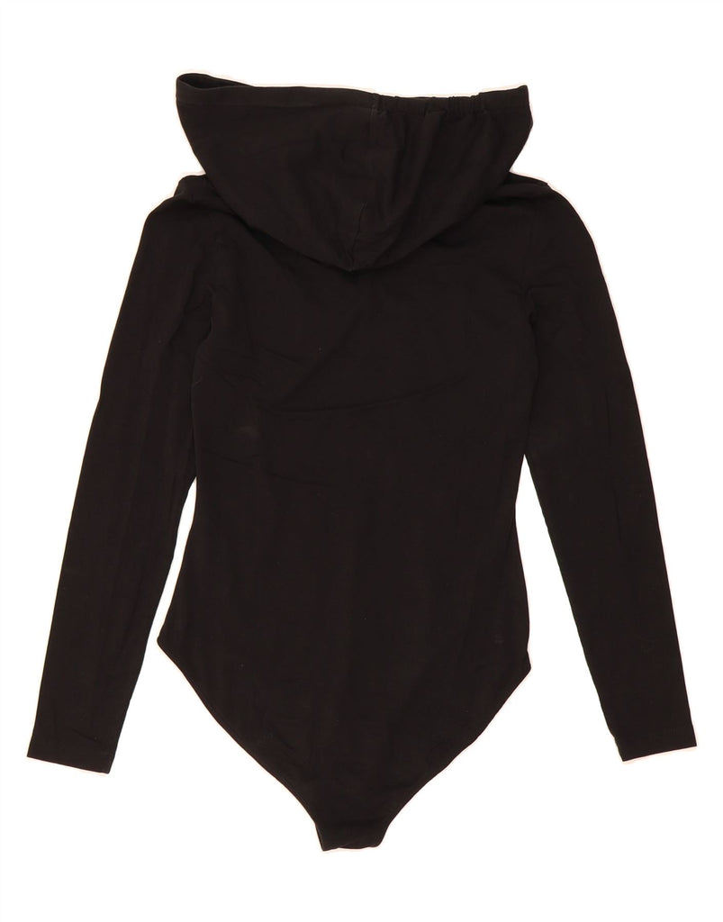 PUMA Womens Graphic Hooded Bodysuit UK 12 Medium  Black Cotton Vintage Puma and Second-Hand Puma from Messina Hembry 