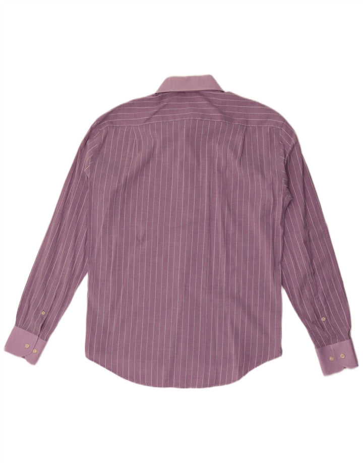 A.Basile Mens Shirt Size 40 15 3/4 Medium Purple Pinstripe Cotton