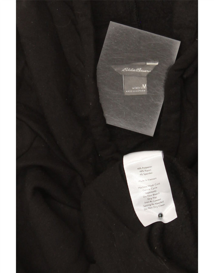 Eddie Bauer Womens Loose Fit Hoodie Jumper UK 14 Medium Black Polyester