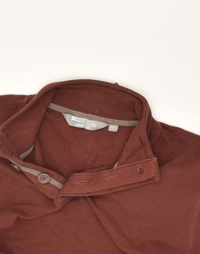 MOUNTAIN WAREHOUSE Mens Button Neck Sweatshirt Jumper Large Brown Cotton | Vintage Mountain Warehouse | Thrift | Second-Hand Mountain Warehouse | Used Clothing | Messina Hembry 