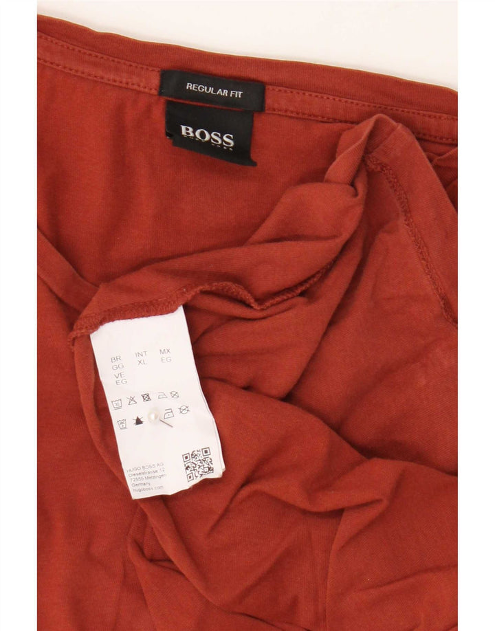 Hugo Boss Mens Regular Fit T-Shirt Top XL Red Cotton