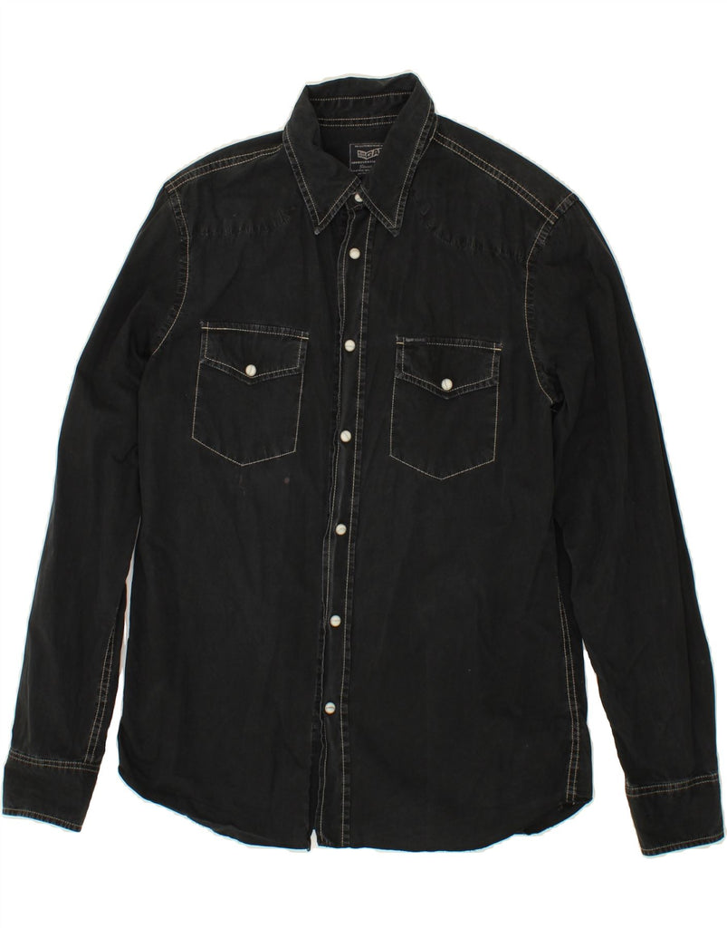 GAS Mens Denim Shirt Medium Black Vintage Gas and Second-Hand Gas from Messina Hembry 