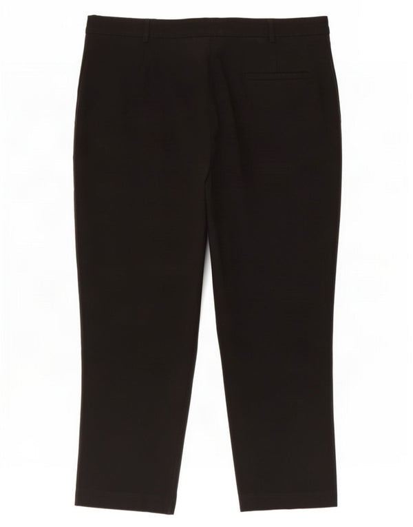 Marks & Spencer Womens High Waist Cropped Trousers UK 18 XL W38 L26 Black