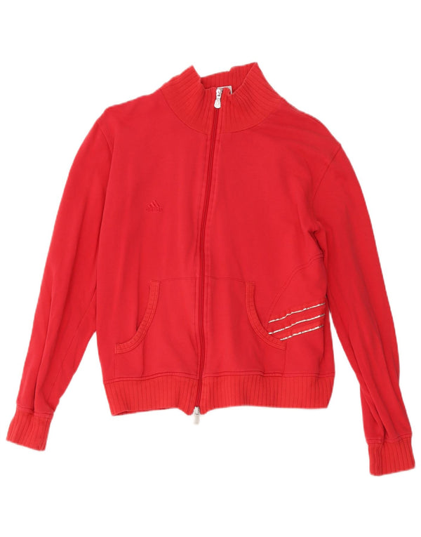 Adidas Girls Tracksuit Top Jacket 13-14 Years XL Red Cotton