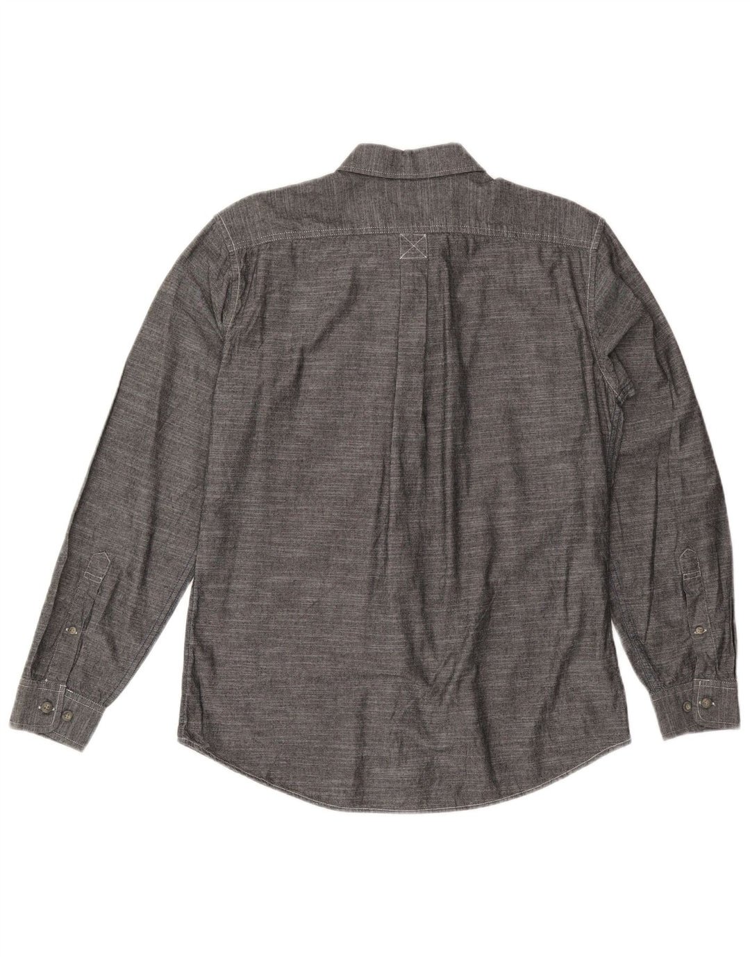 EDDIE BAUER Mens Classic Fit Shirt Medium Grey Cotton