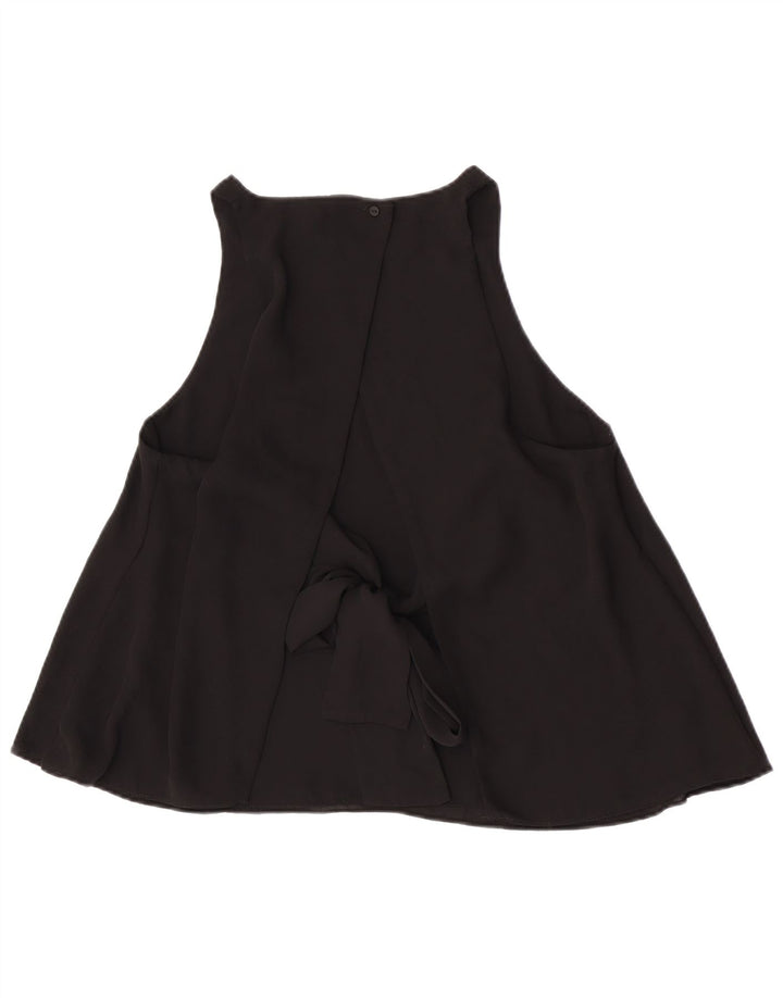 Zara Womens Sleeveless Blouse Top UK 14 Large Black