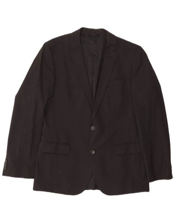 Hugo Boss Mens 2 Button Blazer Jacket EU 50 Large Black Wool