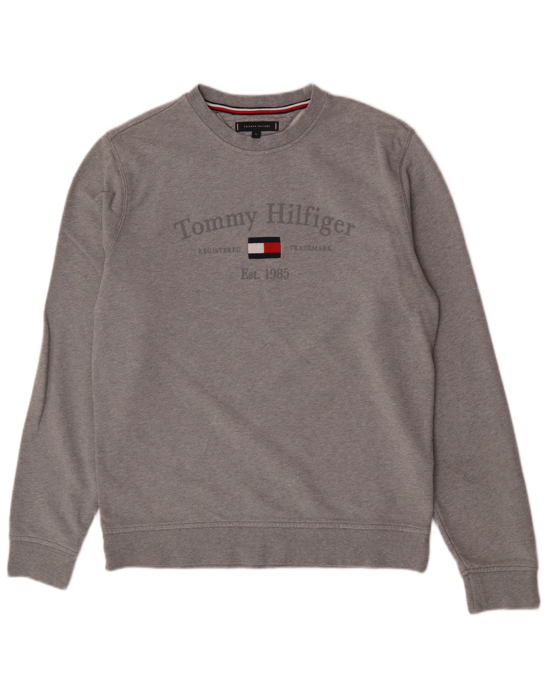 Tommy Hilfiger Mens Graphic Sweatshirt Jumper XL Grey Cotton